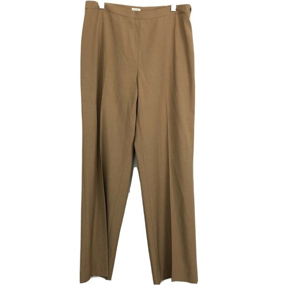 Agnona Trousers Wool Pants Brown Flat Front Sz 44